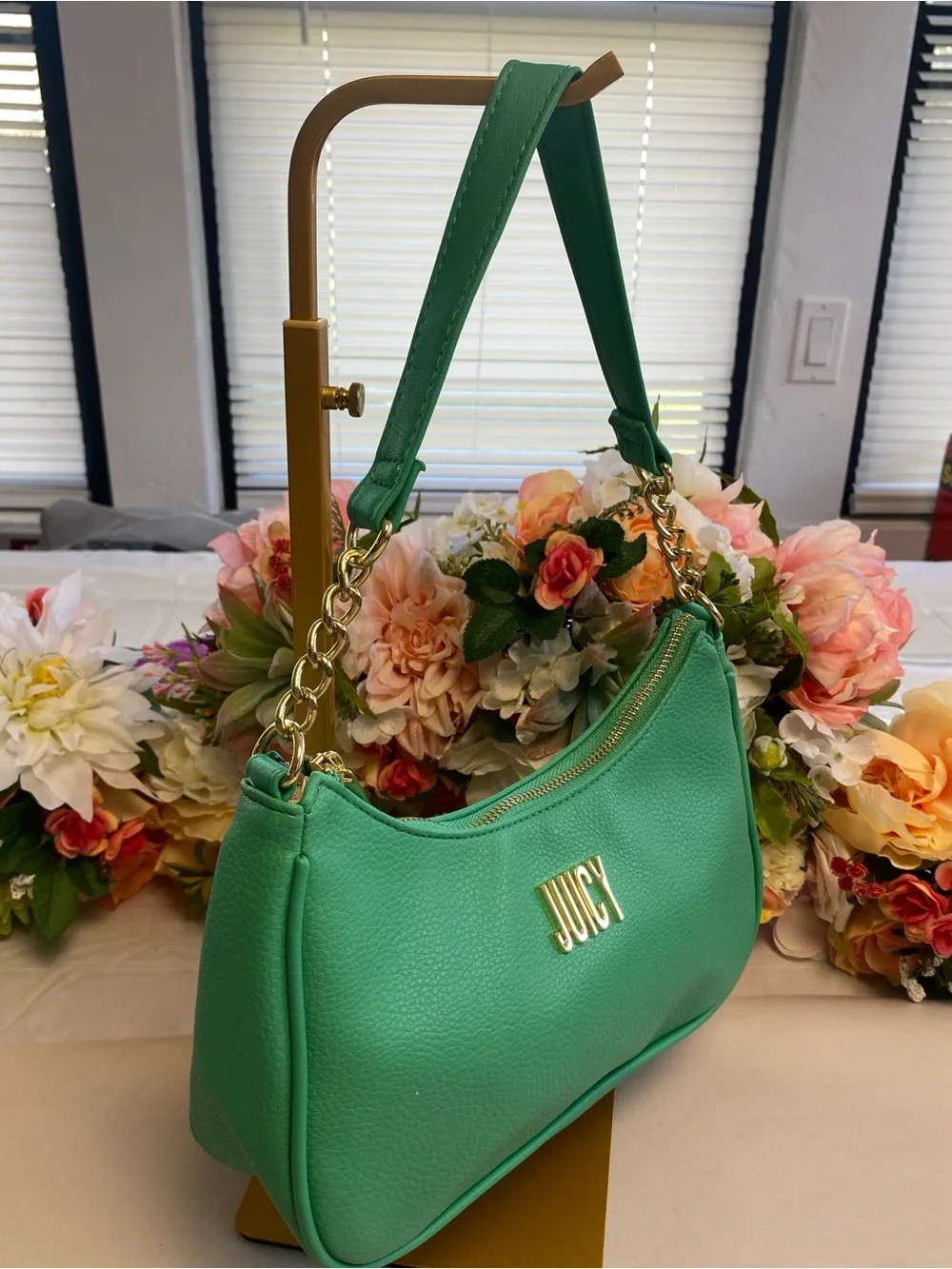 Juicy Couture Chain My Heart Pouchette Shoulder Bag Mint Green